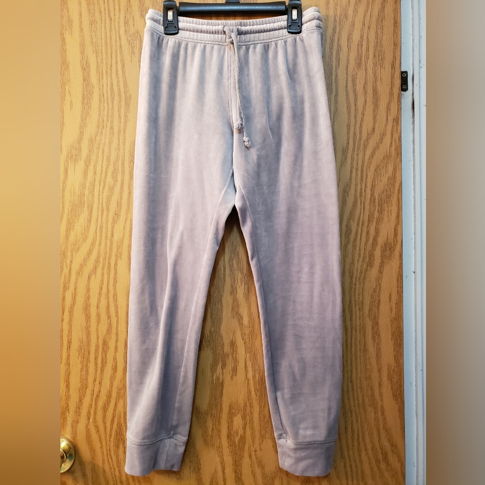 Pretty, silver, velvet, drawstring, soft leggings, size medium. Great condition